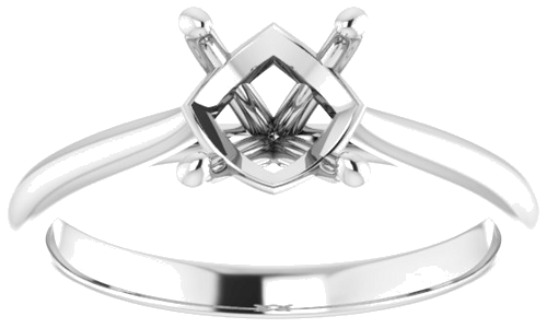 14K White 7 mm Round Solitaire Engagement Ring Mounting (3)