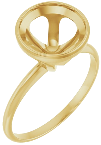 14K Yellow 9 mm Round Solitaire Engagement Ring Mounting (1)