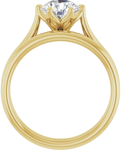 Sužadėtuvių Žiedas „Solitaire“ 750 Geltonojo Aukso Round 7mm (7)