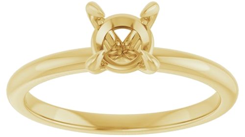 Sužadėtuvių Žiedas „Solitaire“ 585 Geltonojo Aukso Round 5.8mm (3)