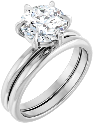 14K X1 White 8.2 mm Round Solitaire Engagement Ring Mounting (6)