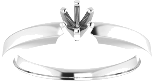 10K White 3.4 mm Round Solitaire Engagement Ring Mounting (3)