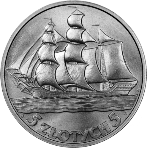 5 zlotych Gdynia Seaport (1936) Poland silver coin (1)