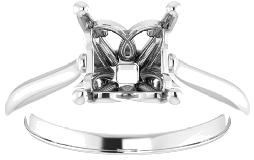 Sužadėtuvių Žiedas „Solitaire“ 950 Platinos Square 6.5mm (3)