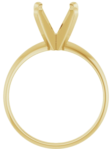 14K Yellow 9 mm Round Ultra-Lightweight Solitaire Engagement Ring Mounting (2)