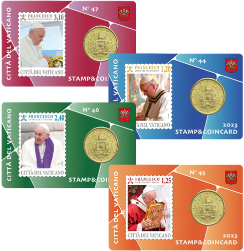 2023 Vatican Coat of Arms of Francis 50 cent coin on BU card with stamp (1)