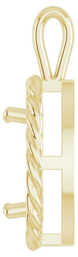 Pakabukas „Rope“ 585 Geltonojo Aukso Oval 12mm x 10mm (3)