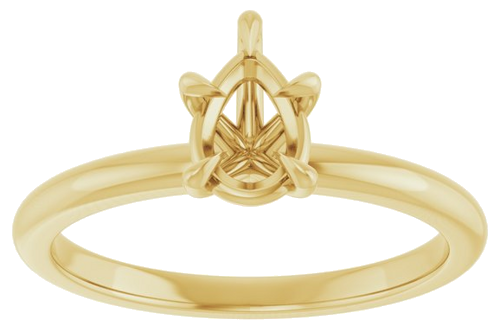 Sužadėtuvių Žiedas „Solitaire“ 585 Geltonojo Aukso Pear Shape 7mm x 5mm (3)