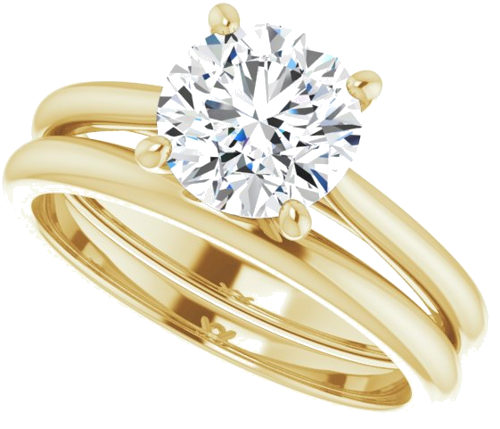 14K Yellow 7.4 mm Round Solitaire Engagement Ring Mounting (10)