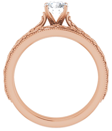 Sužadėtuvių Žiedas „Solitaire“ 585 Rožinis Aukso Round 5.2mm (7)