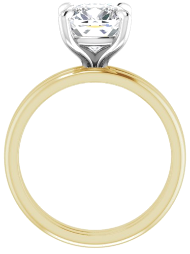 14K Yellow White 8 x 8 mm Cushion Engagement Ring Mounting (7)