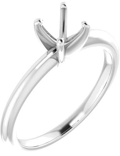 14K White  5.5 mm Round Solitaire Engagement Ring Mounting (1)