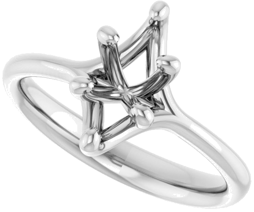 Sužadėtuvių Žiedas „Solitaire“ 585 Baltojo Aukso Marquise 10mm x 5mm (5)