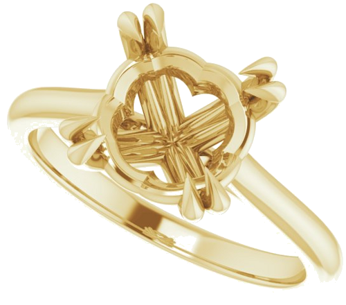 14K Yellow 9.4 mm Round Solitaire Engagement Ring Mounting (5)