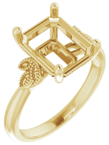 14K Yellow 10x8 mm Emerald Solitaire Engagement Ring Mounting (1)