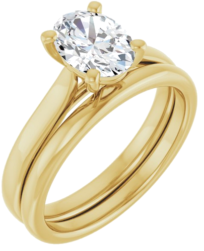 14K Yellow 8x6 mm Oval Engagement Ring Mounting (6)