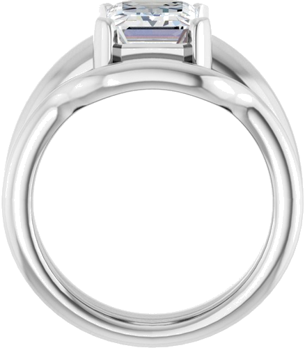 Sužadėtuvių Žiedas „Half Bezel Solitaire“ 585 Baltojo Aukso Emerald 9mm x 7mm (7)