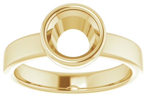 14K Yellow 7 mm Round Solitaire Engagement Ring Mounting (3)