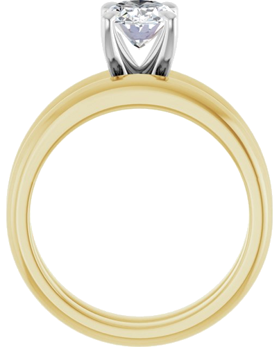 14K Yellow White 8x6 mm Oval Solitaire Engagement Ring Mounting (7)