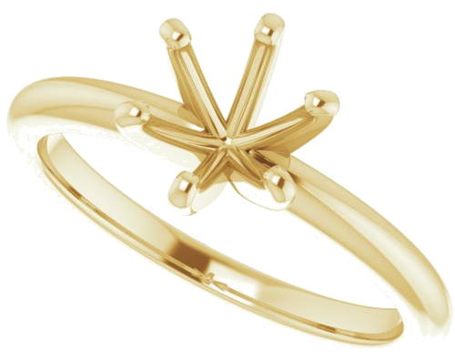 Sužadėtuvių Žiedas „Solitaire“ 585 Geltonojo Aukso Round 6.5mm (5)