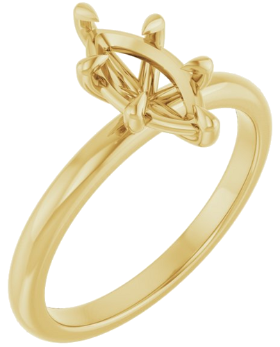 14K Yellow 10x5 mm Marquise Solitaire Engagement Ring Mounting (1)