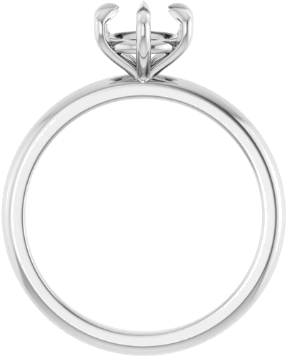 10K White 6.5 mm Round Solitaire Engagement Ring Mounting (2)