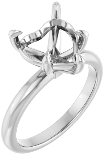 Sužadėtuvių Žiedas 585 Baltojo Aukso Heart Shape 10mm (1)