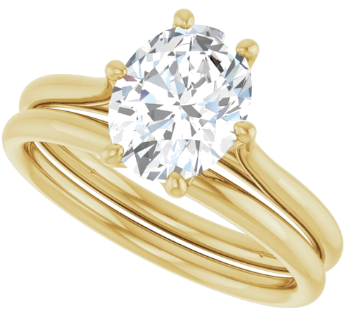 14K Yellow 9x7 mm Oval Engagement Ring Mounting (10)