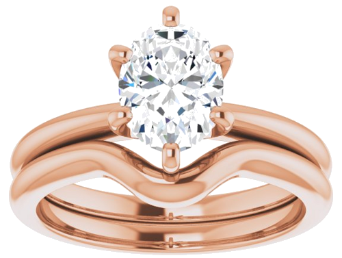 14K Rose  8x6 mm Oval Solitaire Engagement Ring Mounting (8)