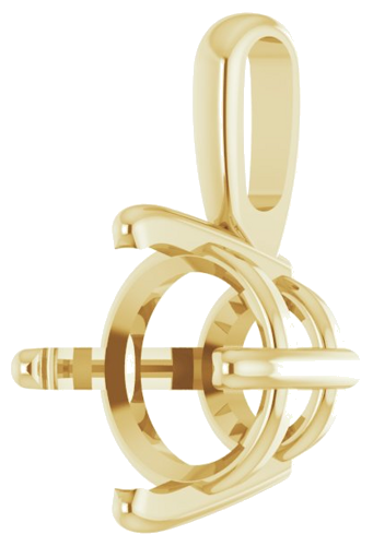 14K Yellow 7.5 mm Round 4-Prong Pendant Mounting (2)