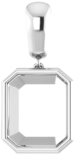 Continuum Sterling Silver  12x10 mm Emerald Pendant Mounting (1)