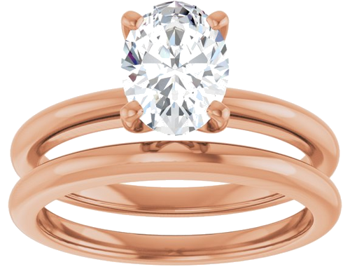 Sužadėtuvių Žiedas 14k rose gold Oval 8mm x 6mm (8)
