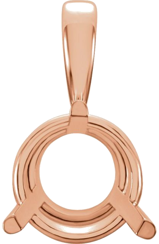 14K Rose 8 mm Round 3-Prong Pendant Mounting (1)