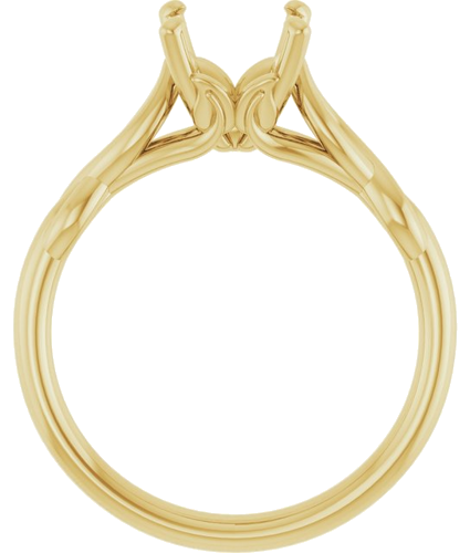 14K Yellow  5.5 mm Square Solitaire Engagement Ring Mounting (2)