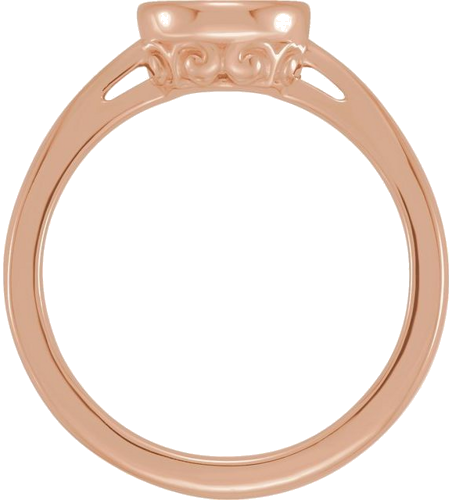 Sužadėtuvių Žiedas „Rose-Cut“ 585 Rožinis Aukso Round 6.5mm (2)