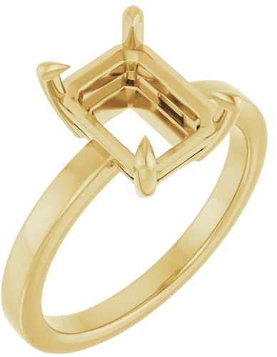 Sužadėtuvių Žiedas „Solitaire“ 585 Geltonojo Aukso Emerald 9mm x 7mm (1)