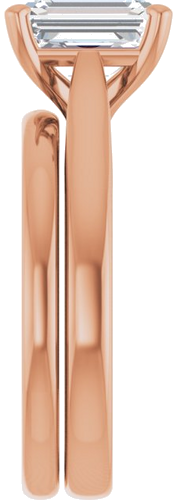 14K Rose 8x6 mm Emerald Engagement Ring Mounting (9)