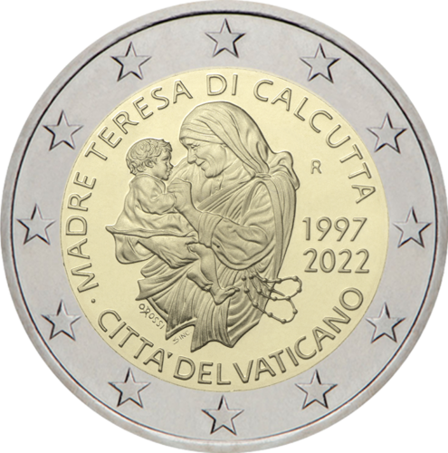 2022 Vatikanas Motina Teresė 2 eurų Proof moneta (2)