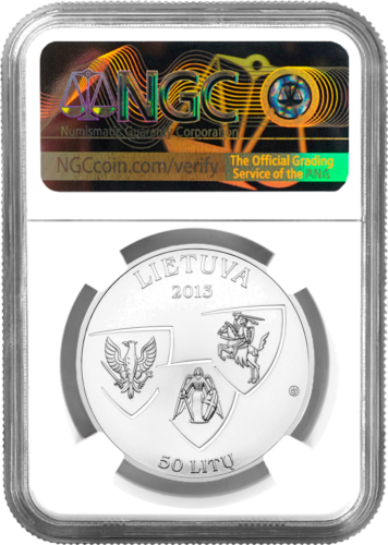 2013 Sukilimo sukaktis 1863-1864 Lietuva 50 litų sidabrinė moneta PF 70 ULTRA CAMEO (2)