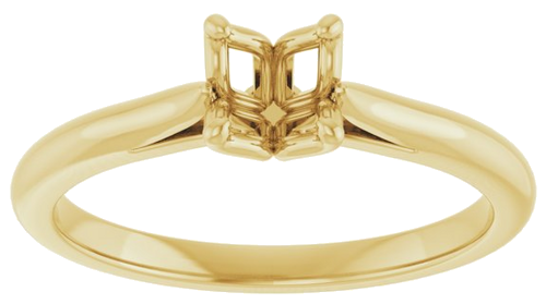 14K Yellow  5.2 mm Round Solitaire Engagement Ring Mounting (3)