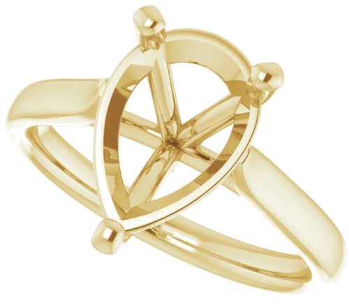 Sužadėtuvių Žiedas „Solitaire“ 585 Geltonojo Aukso Pear Shape 12mm x 8mm (5)