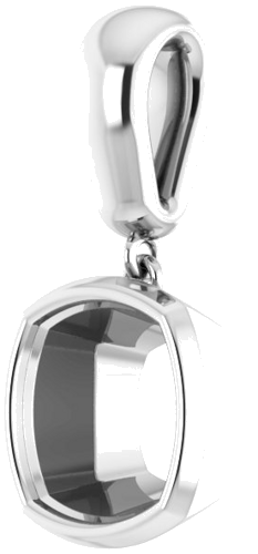 14K White  9 mm Cushion Pendant Mounting (2)