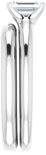 Sužadėtuvių Žiedas „Solitaire“ 585 Baltojo Aukso Emerald 6mm x 4mm (9)