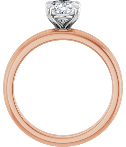 Sužadėtuvių Žiedas 585 Baltojo Ir Rožinis Aukso Oval 8mm x 6mm (7)