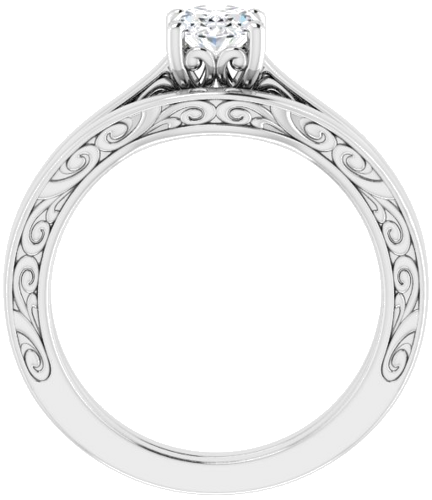 10K White  7x5 mm Oval Solitaire Engagement Ring Mounting (7)