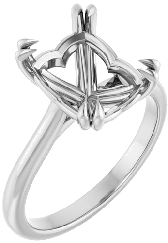 Sužadėtuvių Žiedas „Solitaire“ 585 Baltojo Aukso Emerald 10mm x 8mm (1)