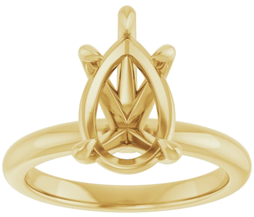 Sužadėtuvių Žiedas 585 Geltonojo Aukso Pear Shape 12mm x 8mm (3)