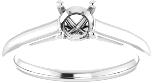 14K White  5.2 mm Round Solitaire Engagement Ring Mounting (3)