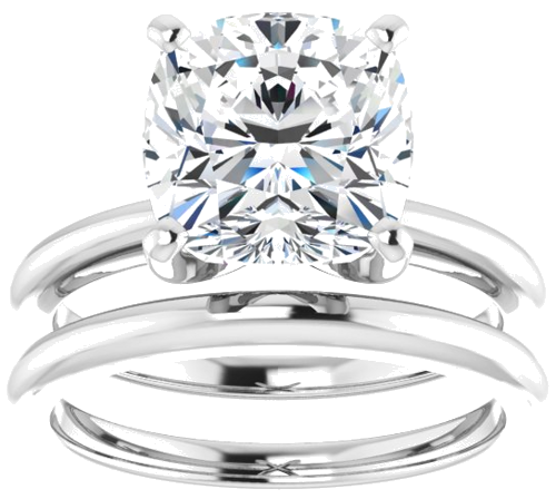 14K White  9 mm Cushion Solitaire Engagement Ring Mounting (8)