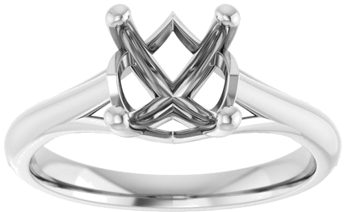 Sužadėtuvių Žiedas „Solitaire“ 585 Baltojo Aukso Cushion 7mm (3)